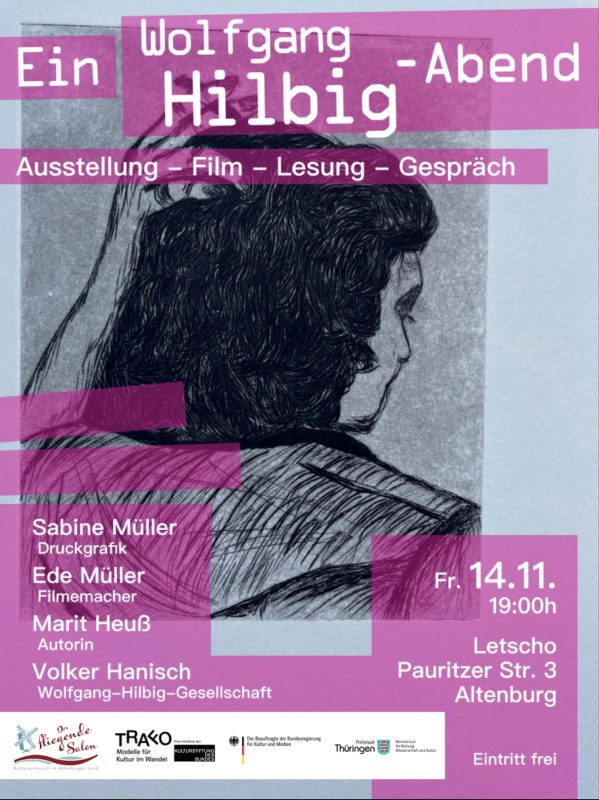 Der fliegende Salon - Ein Wolfgang Hilbig Abend - 14. November 2025 - Gaststätte „Zum Alten Markt“ - Letscho